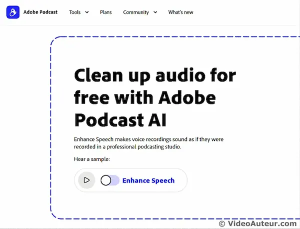 An image showing the user interface of Adobe Podcast Enhance. An image showing the user interface of Adobe Podcast Enhance.