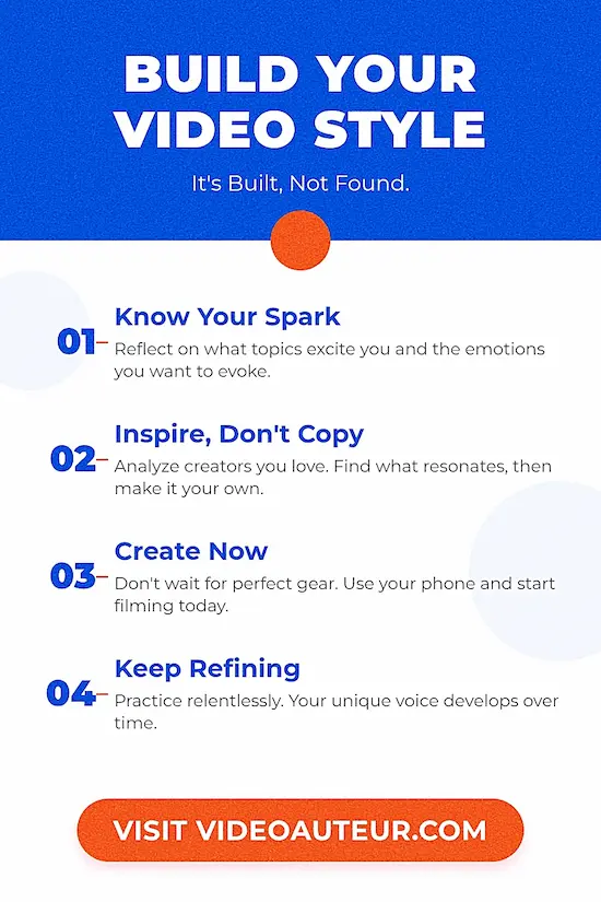 an infographic showing how you can develop your own video making style 