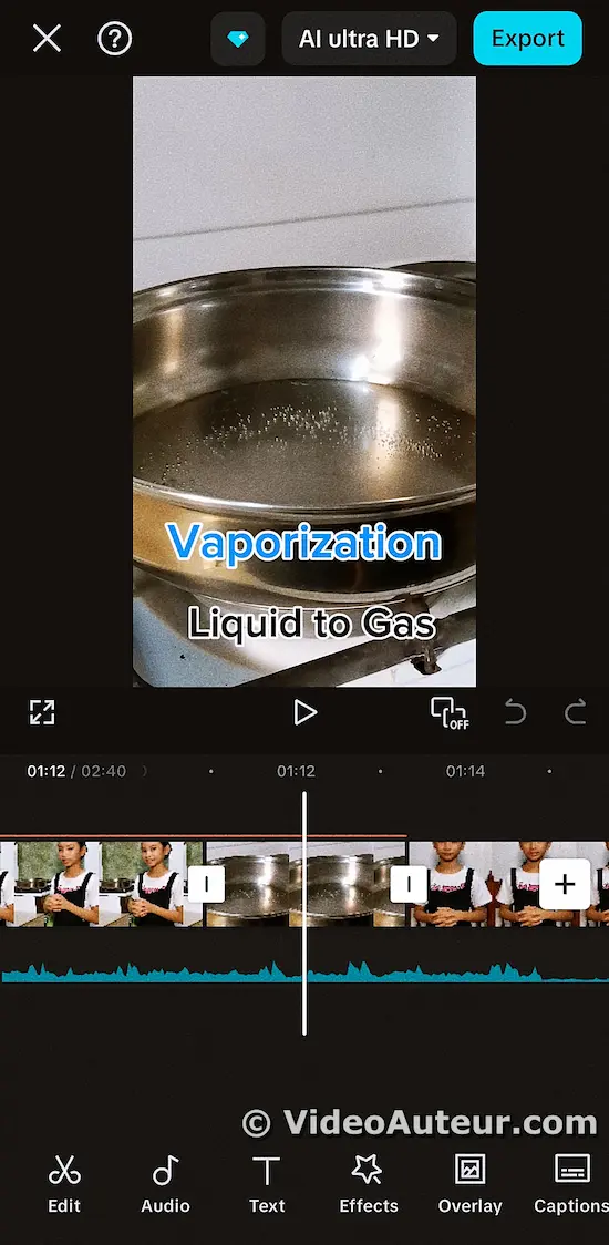 What is the interface in CapCut mobile?