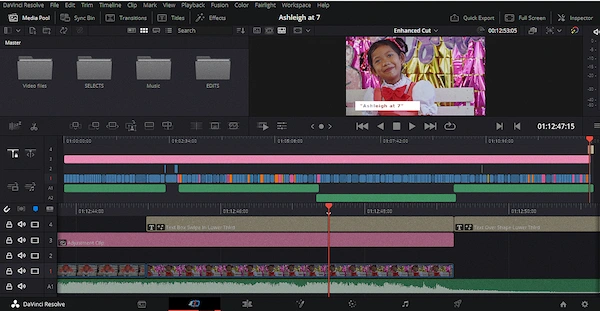 DaVinci Resolve video editing software user interface DaVinci Resolve video editing software user interface