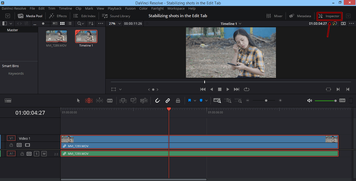 DaVinci Resolve Edit Tab 1
