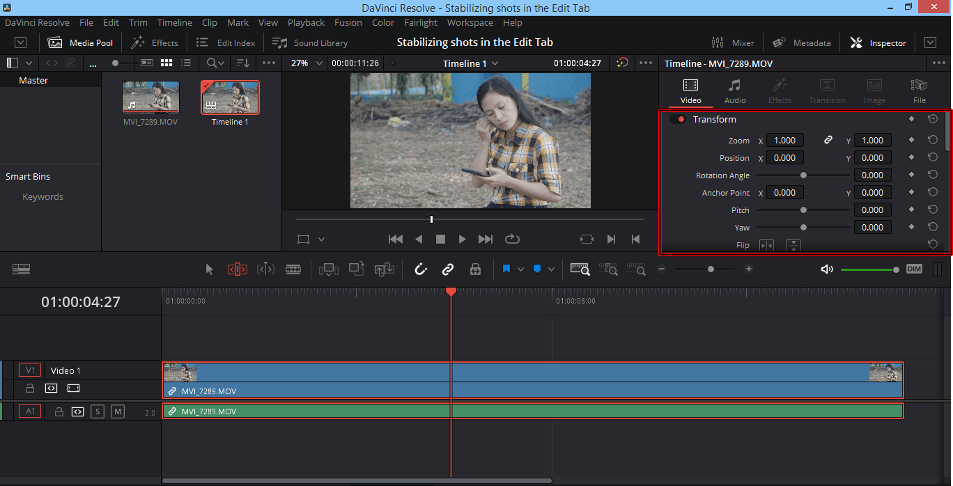 DaVinci Resolve Edit Tab 2