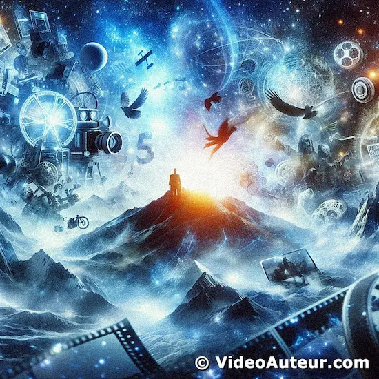 An impressionistic image depicting the discovery of your own voice or individuality in video making.