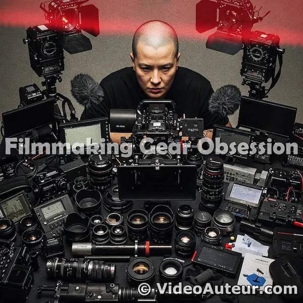 An infographic representing gear acquisition syndrome in filmmaking