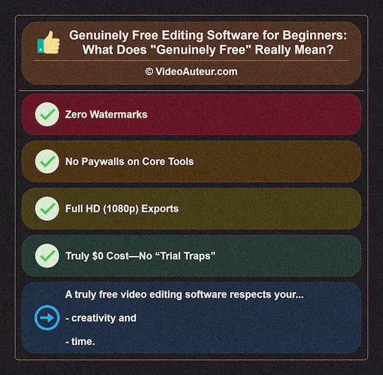 Free Editing Software for Beginners should have no tricks, no traps—just software that respects your creativity and time.