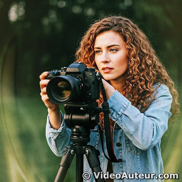 a beautiful lady videographer