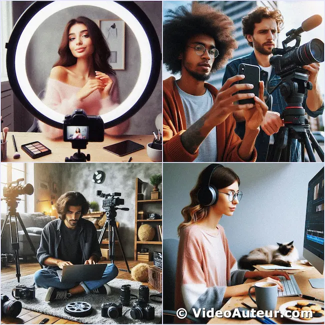 What are deliberate practice examples in order to learn different aspects of video making?
