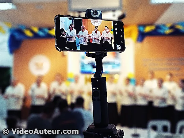 a smartphone gimbal in action