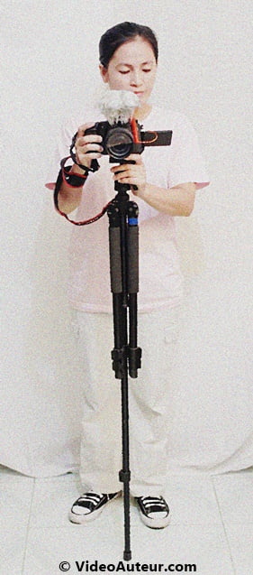 Using the tripod as a monopod is a form of DIY camera stabilizer.