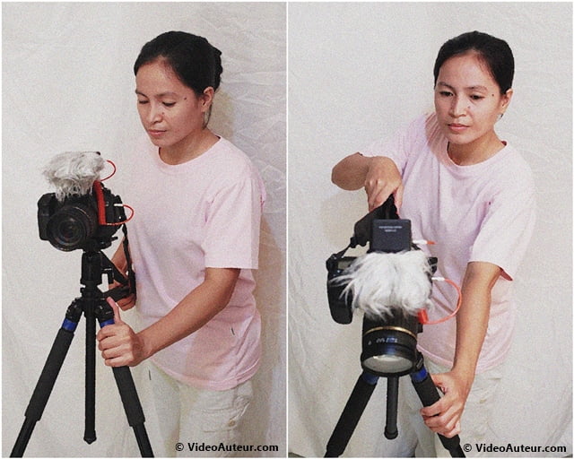 Using the tripod as a dolly is a form of DIY camera stabilizer.