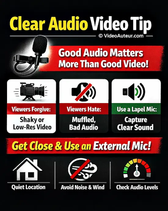 Learn how an inexpensive lapel mic and quiet recording spaces can transform your content.