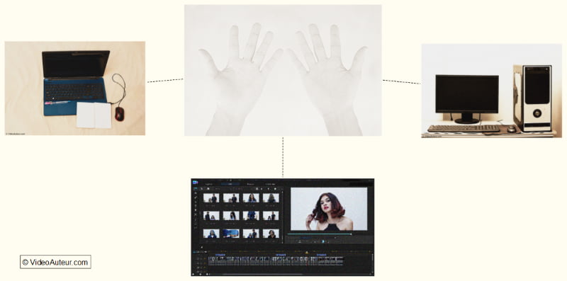 How the function of human hands is similar to the function of these video-making tools.