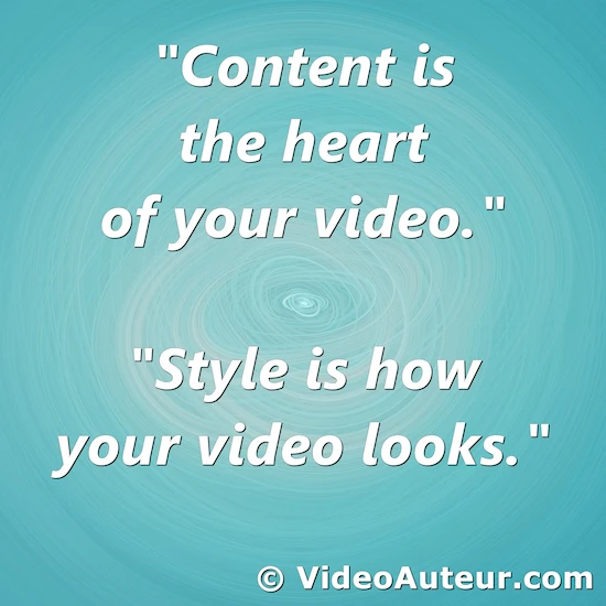 What is the meaning of content in video? What is style in video?