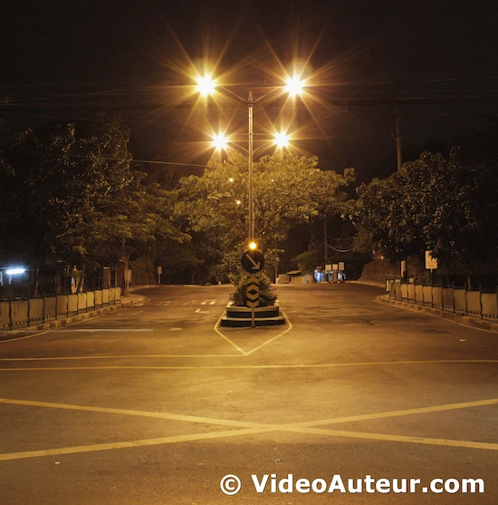 What is the advantage of street lights? They are free light sources when you shoot videos at night.